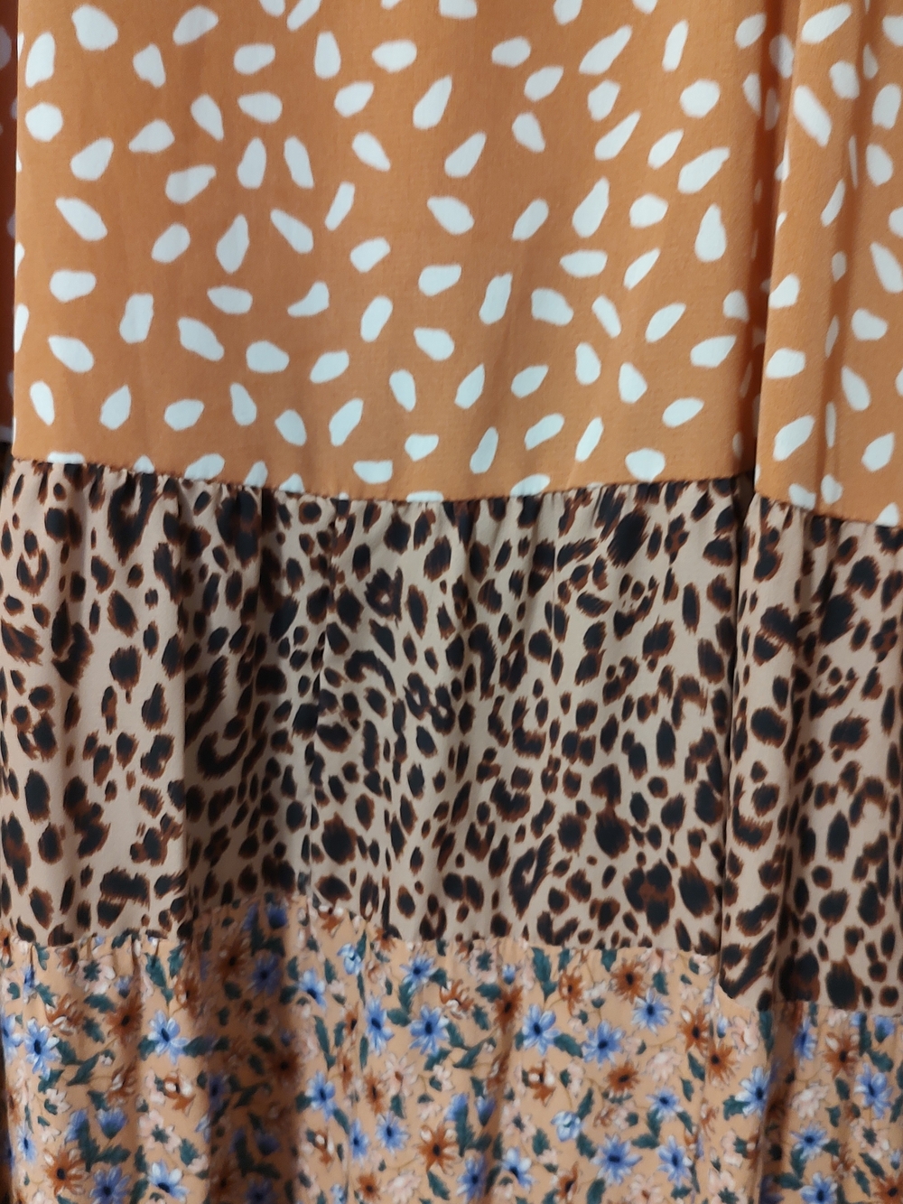 Umgee Rust & White Polka Mix Midi Dress - Picture 4 of 8